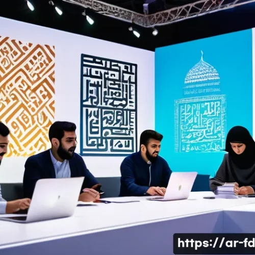 고급 SEO를 위한 포럼 및 커뮤니티 활용 - A vibrant digital forum scene set in a modern Middle Eastern city, with diverse Arab professionals a...
